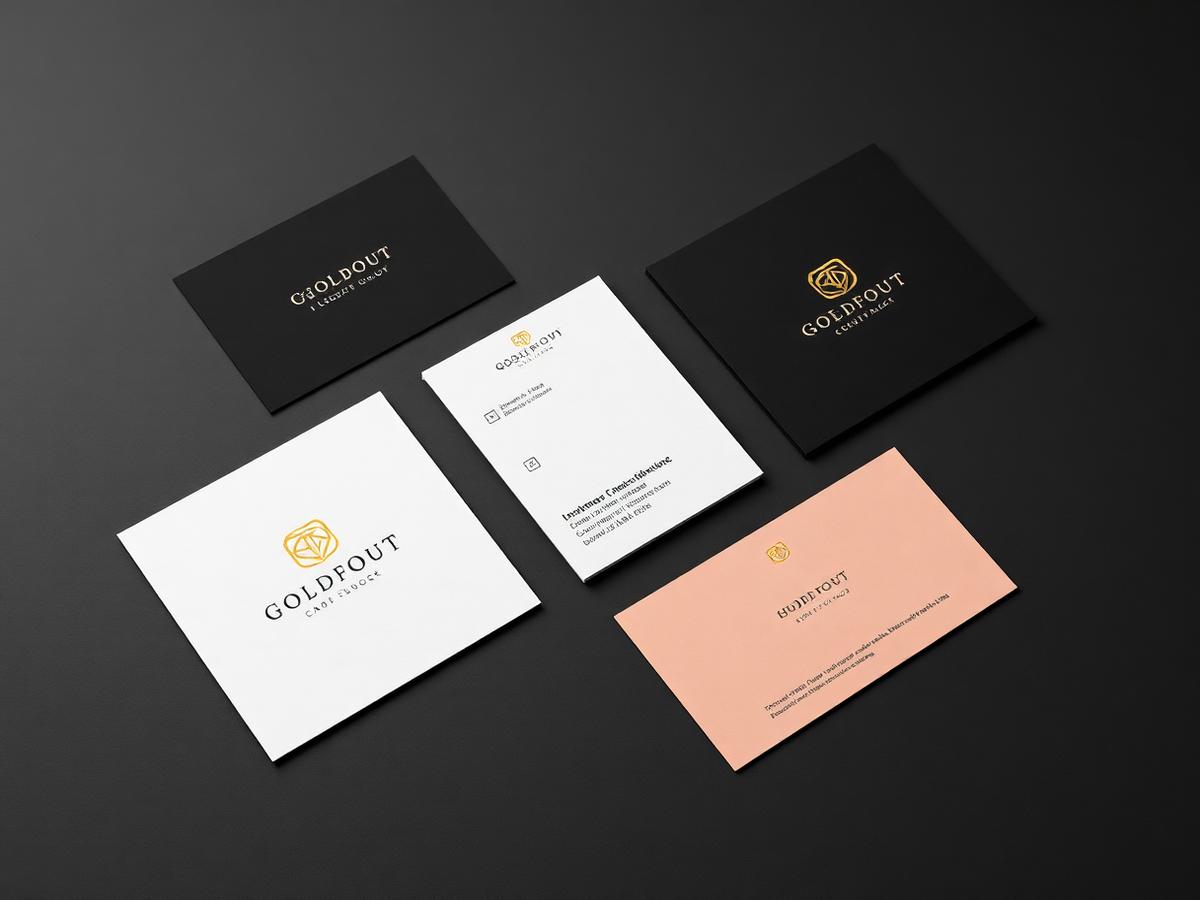 Gold foil branding stationery flatlay